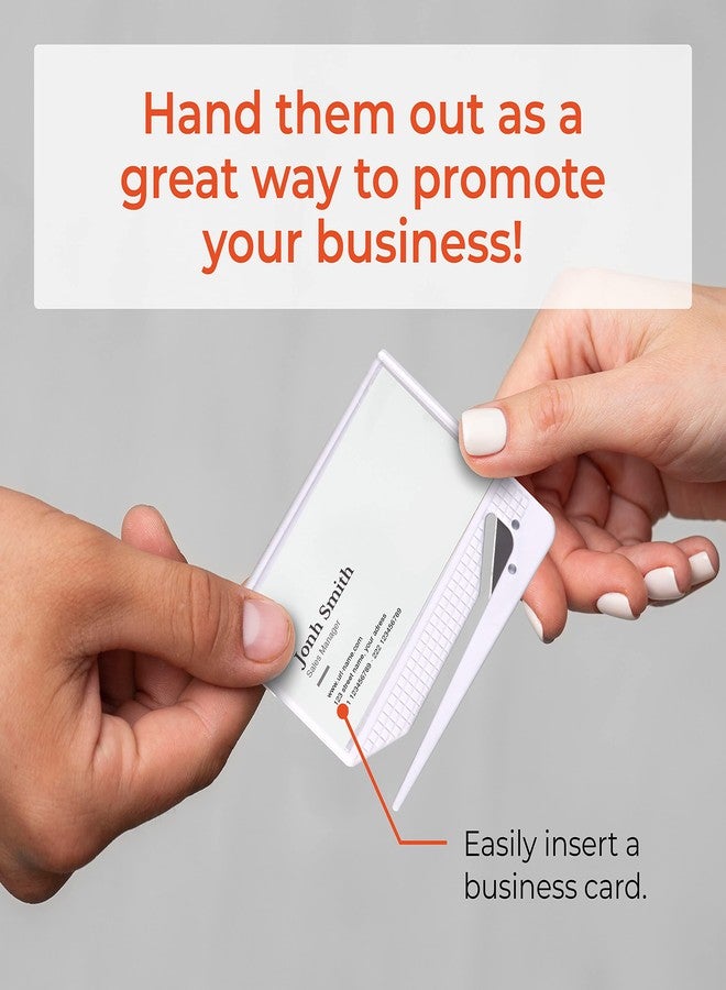 Uncommon Desks Business Card Letter Openers - (100 Pack) (White) Professional Letter Openers with Business Card Insert, Perfect Promotional Item for Business - Image 3
