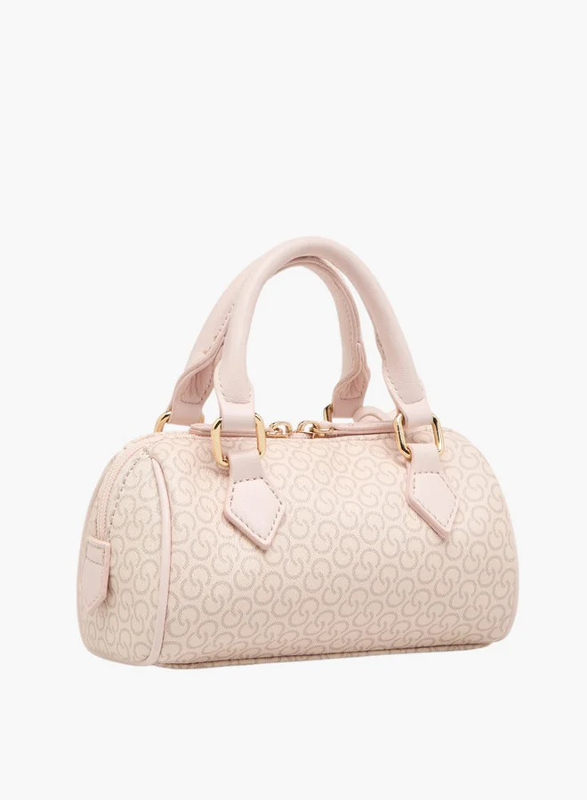 Celeste Monogram Print Crossbody Bag with Adjustable Strap and Zip Closure