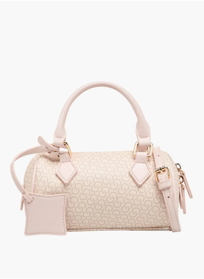 Celeste Monogram Print Crossbody Bag with Adjustable Strap and Zip Closure
