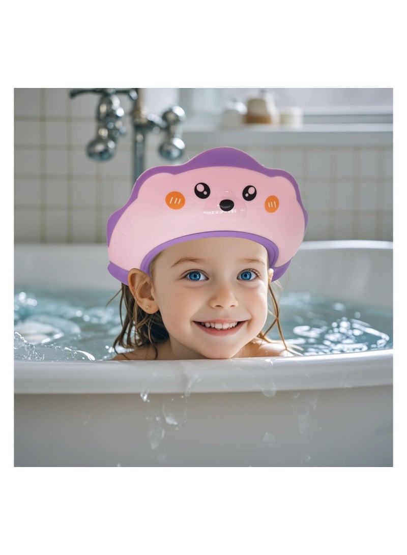 Baby Shower Cap, Baby Shower Cap Shield, Shower Cap for Kids, Visor Hat for Eye and Ear Protection for 0-9 Years Old Children, Cute Sea Lion shape Makes the Baby Bath More Fun (pink)  - Image 2