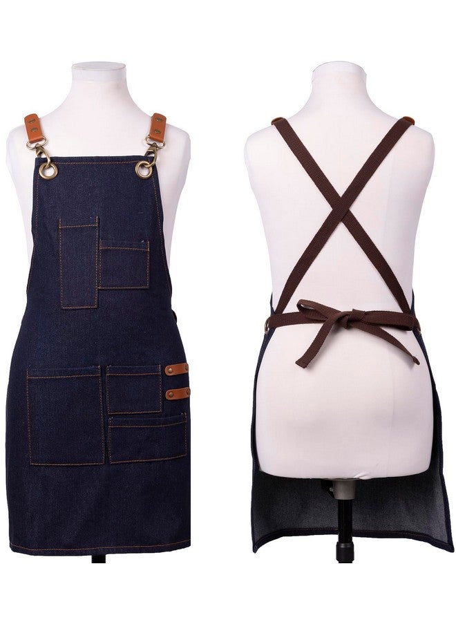 ستيفاني إمبورتس مريلة مطبخ للجنسين من ستيفاني إمبورتس مع جيوب وقفازات فرن (دينيم أزرق - للأطفال) - Image 5