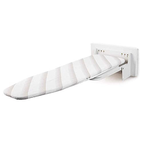 MYOYAY Wall Mounted Ironing Board 12 x 37 Inch Space-Saving 180° Swive Fold Away Ironing Board with Heat Resistant Cover for Home House Held Laundry with Manual，White - Image 1