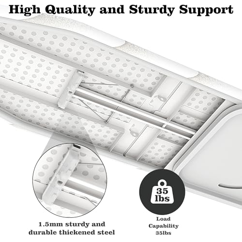 MYOYAY Wall Mounted Ironing Board 12 x 37 Inch Space-Saving 180° Swive Fold Away Ironing Board with Heat Resistant Cover for Home House Held Laundry with Manual，White - Image 4
