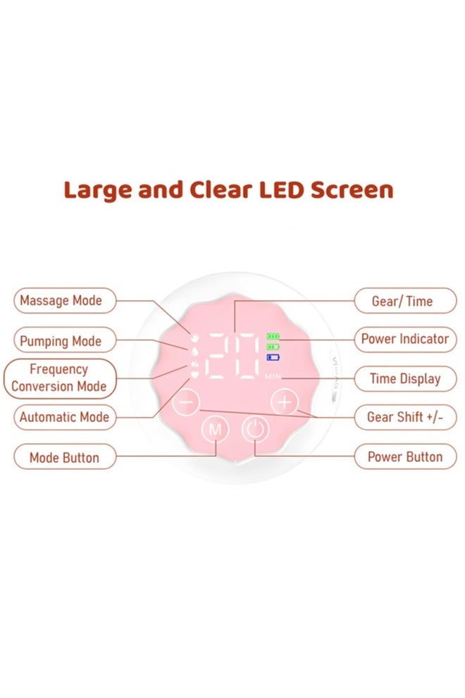 chiteng Electric Hands-Free Breast Pumps, Wearable Breast Pump with 4 Modes, 12 Levels, LCD Display, Memory Function Rechargeable with Massage and Pumping Mode 24mm Flange - Image 2