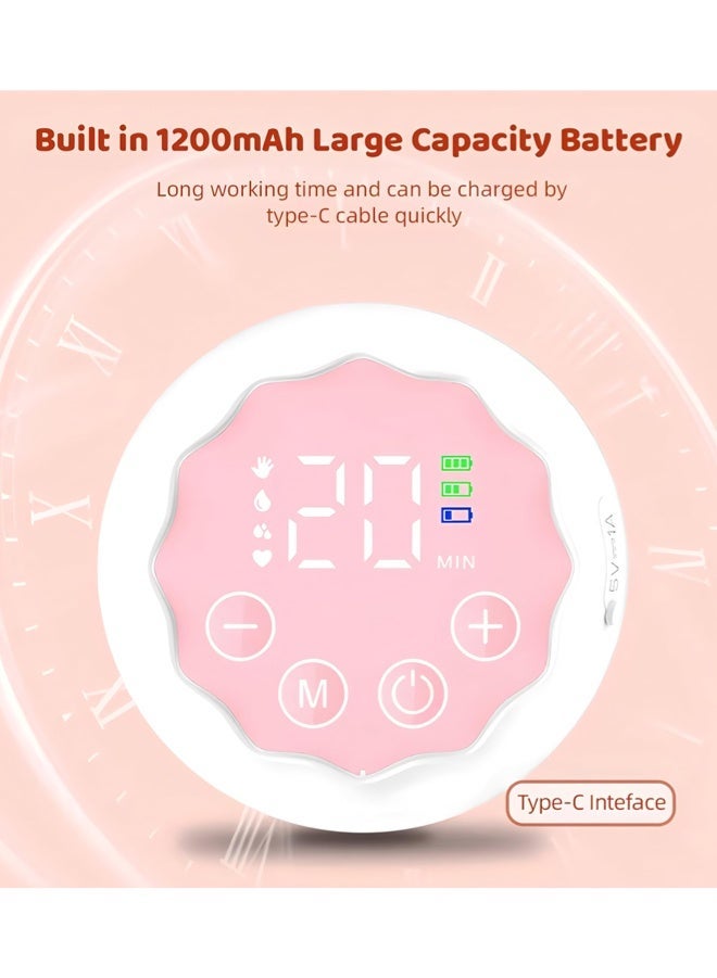 chiteng Electric Hands-Free Breast Pumps, Wearable Breast Pump with 4 Modes, 12 Levels, LCD Display, Memory Function Rechargeable with Massage and Pumping Mode 24mm Flange - Image 5