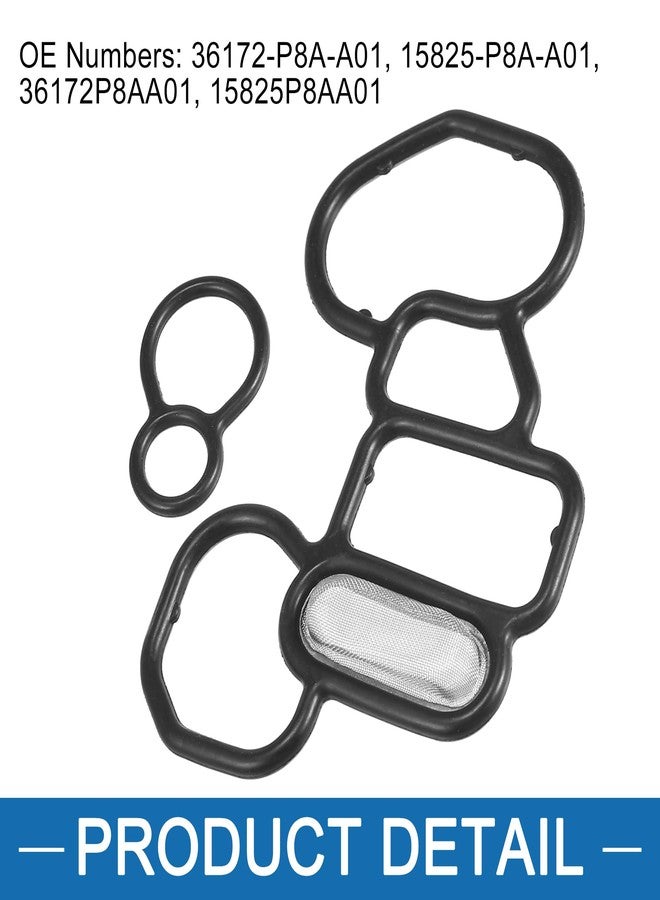 A ABSOPRO Solenoid Gasket Set 36172P8AA01, 15825P8AA01 VTEC Solenoid Gasket Spool Valve Filter Screen for Honda Accord 1998-2012 (Set of 2) - Image 5