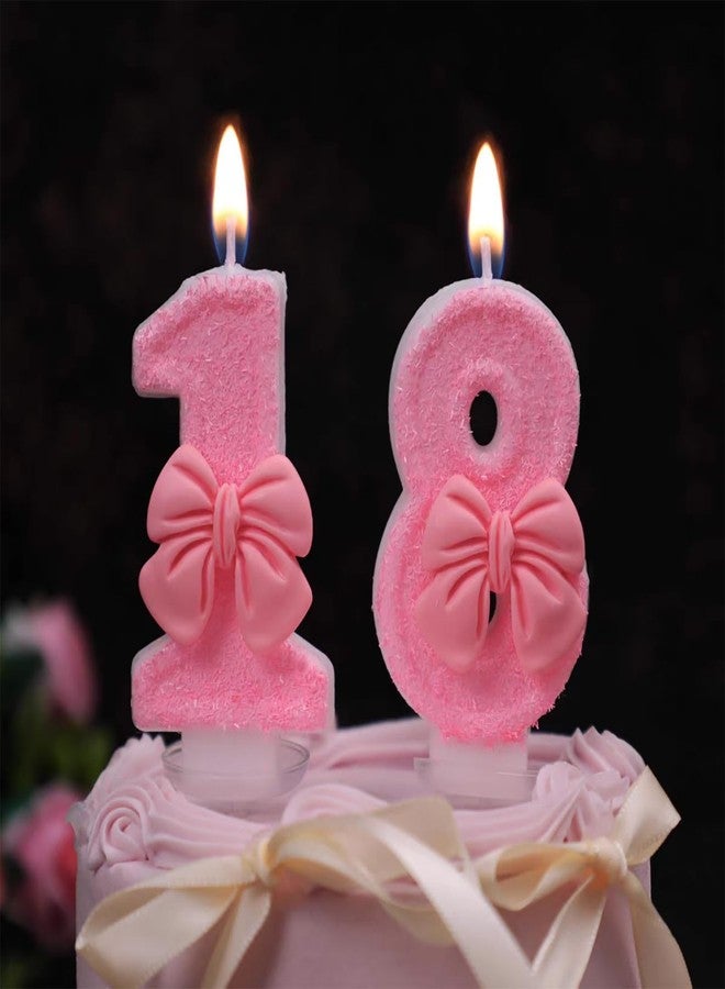 Hazyore Pink Bowknot Number 1 Birthday Candle, Pink Bowknot Cake Topper, 1st Birthday Anniversary Party Decor for Girls Women - Image 4