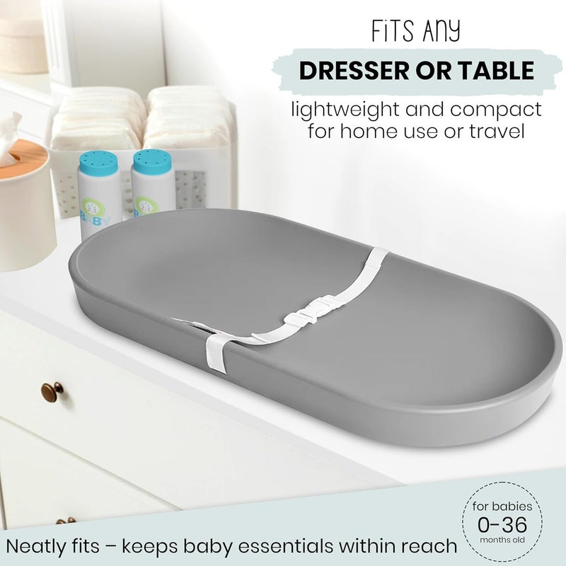 Mimelon Diaper Changing Pad Baby Item Peanut Changing Mat With Raised Sides And Belt Lightweight Portable wipeable changing pad with Wipe-clean Surface - Image 4