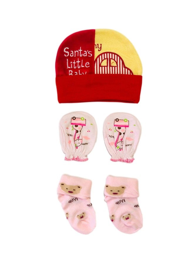 Freshfoot Cute and Colourful New Born Baby socks Set 0 to 12 months, Combo set-3 Pairs socks, 3 Pairs Head-caps, 3 pairs hand gloves/Mittens (Size 0-12 Months)(Pack of 9) Multi-colored (Mixed 1, 3) - Image 4