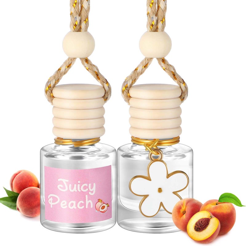 Siifert Car Air Freshener Hanging 2 Pack Essential Oil Diffuser Long Lasting Fragrance Car Accessories for Women and MenWhiteJuicy Peach - Image 3