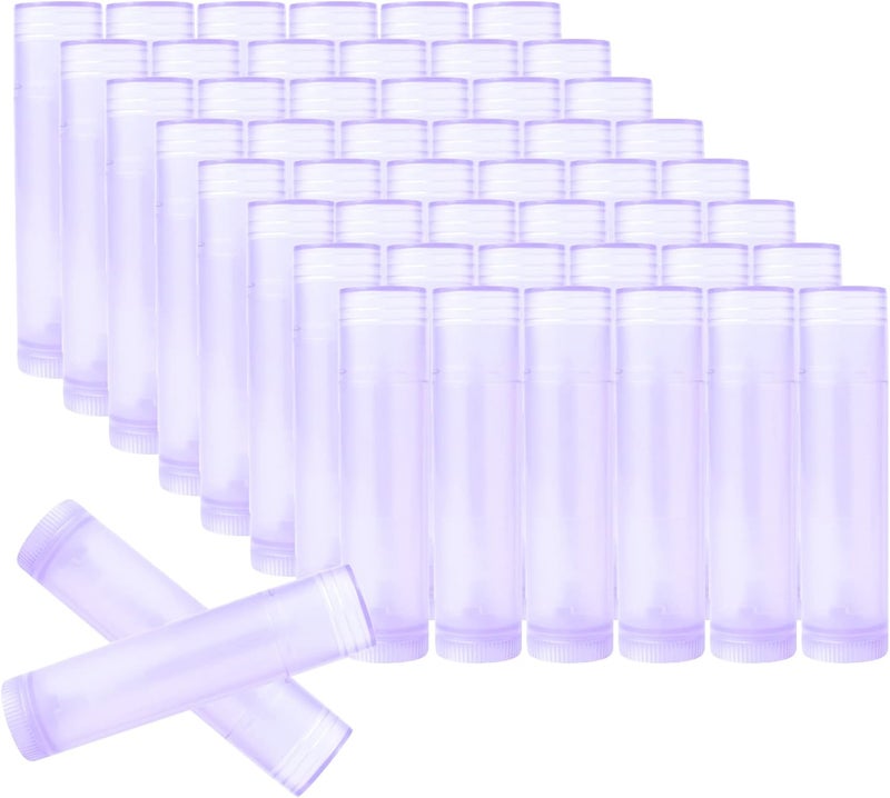 50 Pcs Lip Balm Empty Container Tubes with Twist Bottom and Top Cap, For Make Natural Lip Balm, Purple, 3/16oz (5.5ml) - Image 1