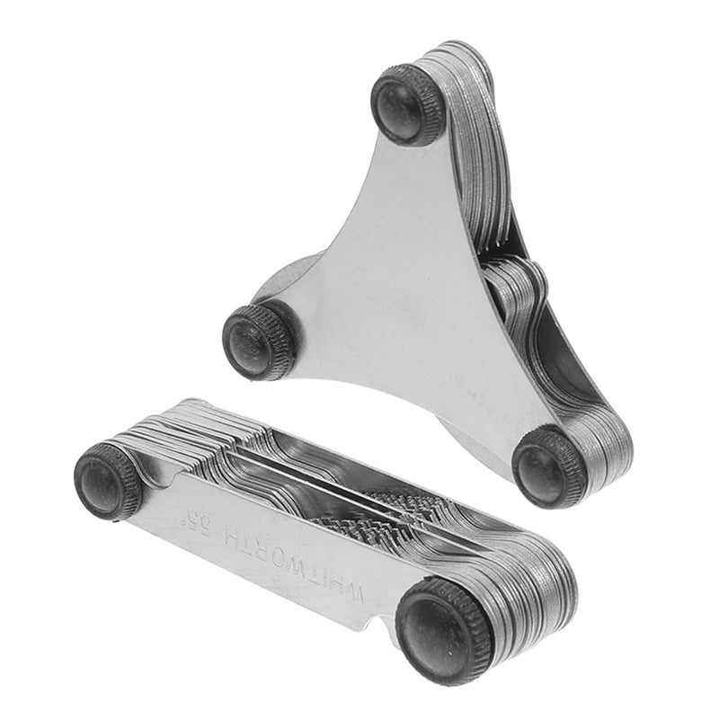 مجموعة مقياس درجة خيوط الفولاذ المقاوم للصدأ المتري 2 قطعة لفحص الصامولة والبرغي، للسيارات وأعمال التصليح المنزلية - Image 2