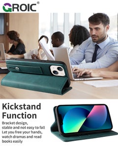 GROIC For iPhone 15 Plus Case,Luxury Leather Wallet Cover, Leather Wallet Case Classic Design with Card Slot and Magnetic Flip Flip Folding Case for iPhone 15 Plus Phone Shell 6.7''  - Image 4
