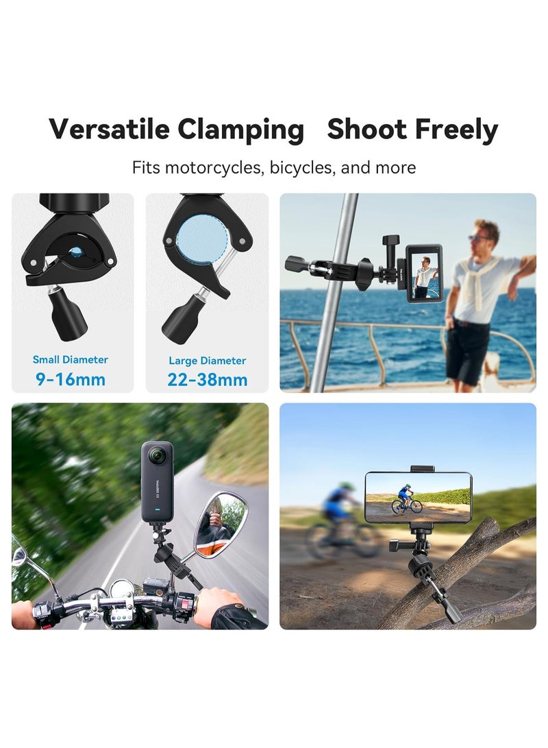 Generic Bike Motorcycle Handlebar Mount for GoPro Max, Hero 12/11/10/9/8/7/6/5, Insta360 X3, Ace Pro, DJI Action 4, and Osmo Pocket 3 - Large Tube Roll Bar Clamp Holder Accessory. - Image 5