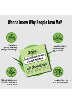 GHAR SOAP Ghar Soap Natural Aloe Vera Soap,Natural Handmade Soap,Herbal Bathing Soap For Healthy Skin,Natural Soap With Essential Oils|Made with Grape Seed Oil,Aloe Vera,Oats&Shea Butter Pack of 1  - Image 4