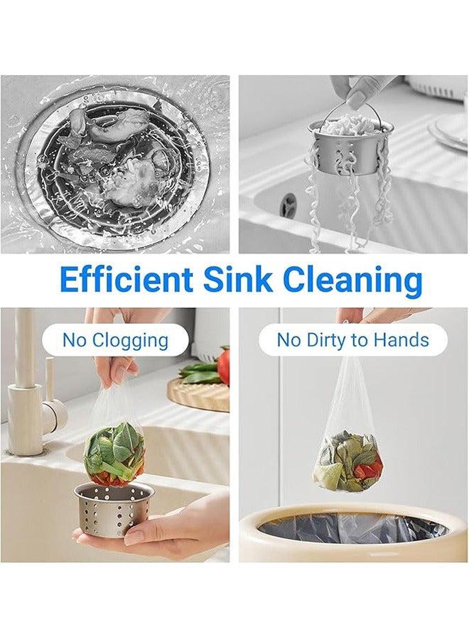 200 PCS Disposable Mesh Sink Strainer Bags, Kitchen Sink Strainer Trash Bag Sink Strainer Filter Mesh Bag Anti-Clogging Elastic Filter Bags Sink Net Strainer Filter Bags for Sink Drain - Image 2