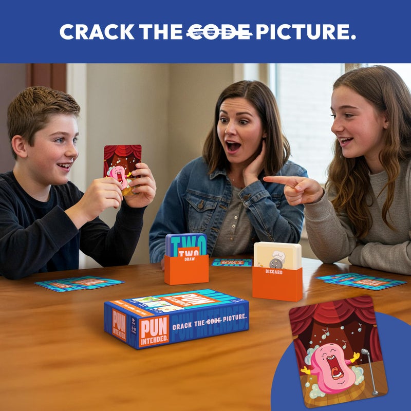 Gouda Games Pun Intended - Hilarious Picture Guessing Card Game for Families & Adults, Fast-Paced Wordplay Fun, Gifts for Pun & Game Lovers, 2-10 Players - Image 3