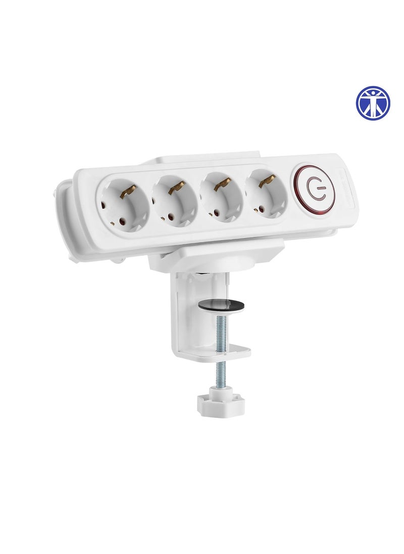 ErgoYou ErgoYou Clamp On Power Strip Extension Board Holder No Drilling Required Compatible with Power Strips 50 to 70 mm in height table top thickness 10 to 50 mm Desk Mount Wire Cable Management  - Image 3