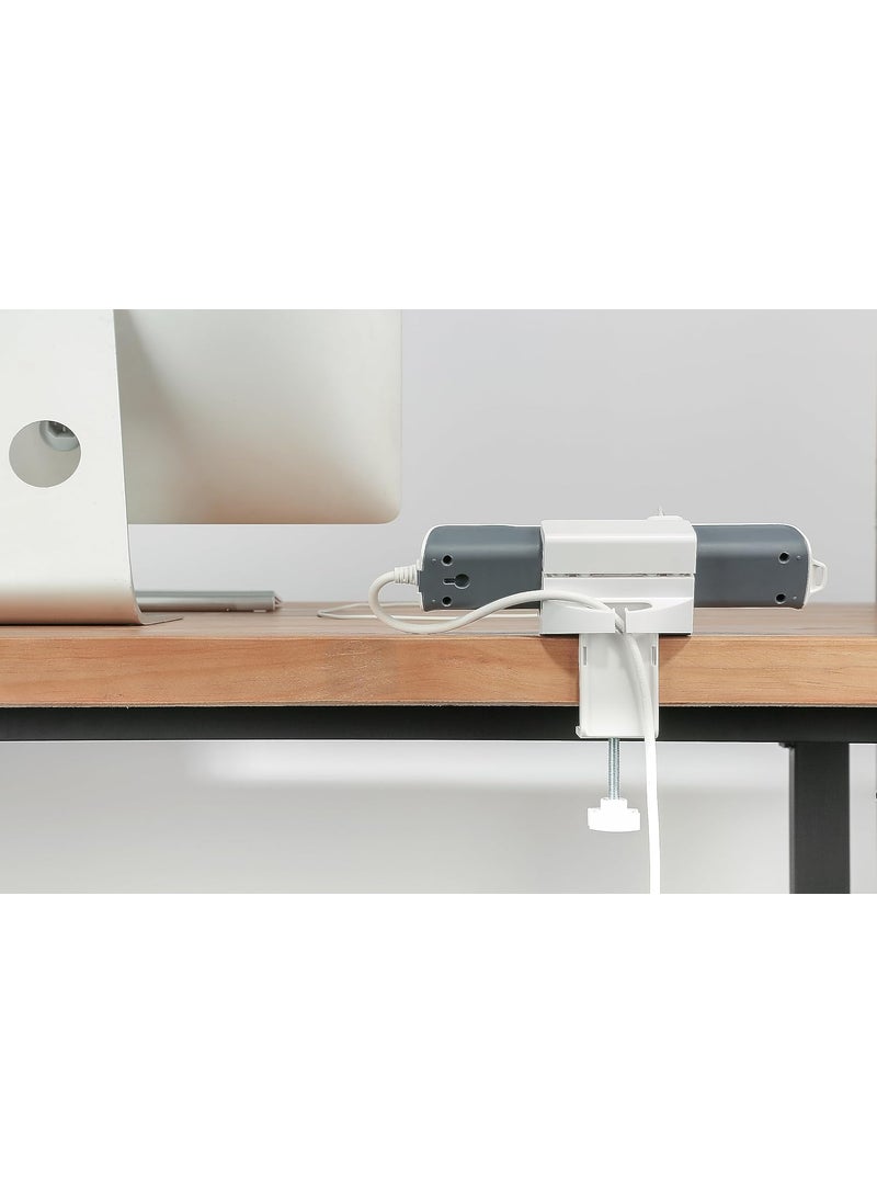 ErgoYou ErgoYou Clamp On Power Strip Extension Board Holder No Drilling Required Compatible with Power Strips 50 to 70 mm in height table top thickness 10 to 50 mm Desk Mount Wire Cable Management  - Image 1