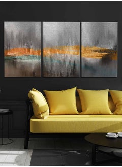 LOWHA Set Of 3 Framed Canvas Wall Arts Stretched Over Wooden Frame, Abstract Oil Paintings, For Home, Living Room, Office Decor  - Image 1