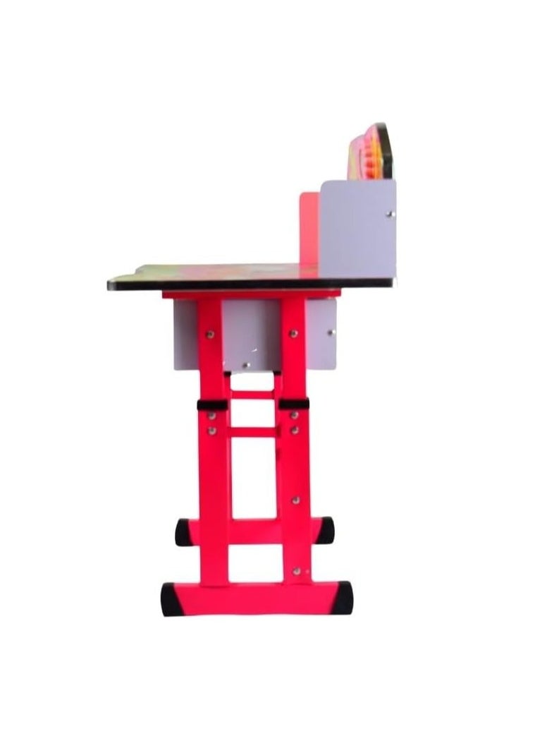 A desk for children and school students to study and write at home. It consists of a table and a chair that can be raised and lowered