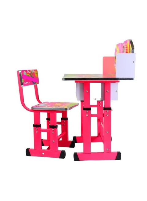 A desk for children and school students to study and write at home. It consists of a table and a chair that can be raised and lowered