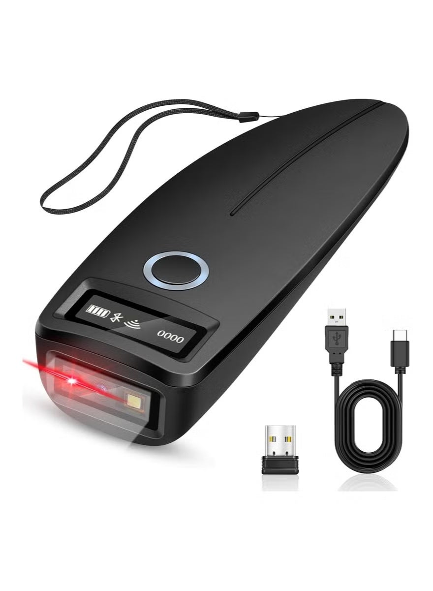 Portable Bluetooth Barcode Scanner - OLED Display 2D QR Code Reader, Handheld Solution for Retail, Warehouse & Mobile POS Applications