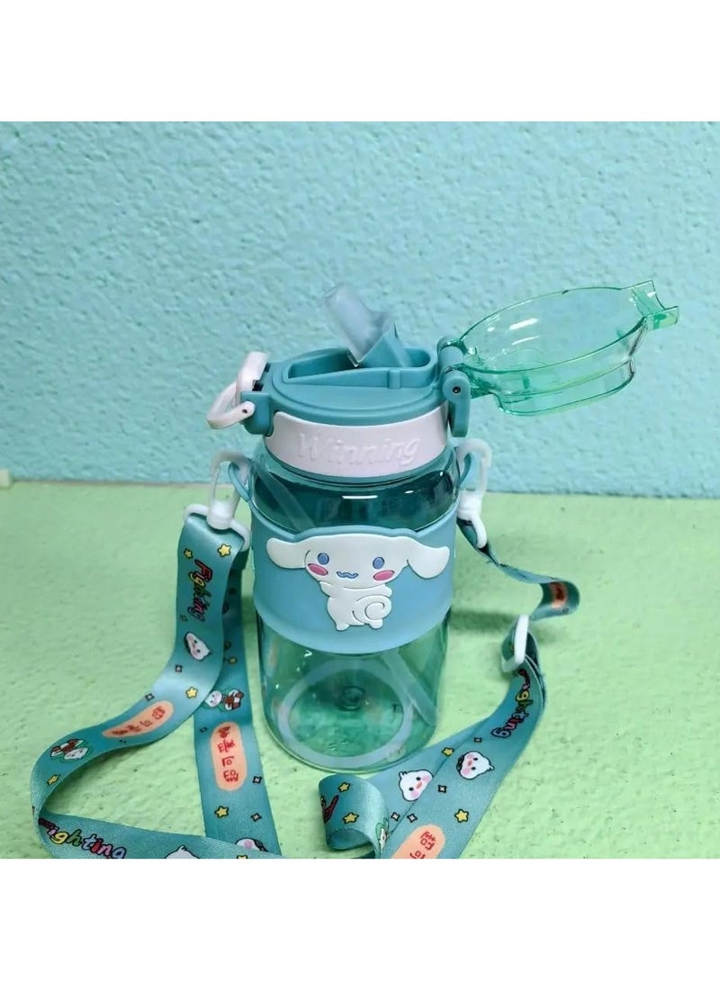 QSHOP 600ml Healthy Premium Quality Kids Water Bottle Acrylic Kids Cup Portable Baby Bottle with Straw, Fashion Design Large Capacity BPA Free Water Bottle for School, Shopping, Sports, Travel  - Image 4