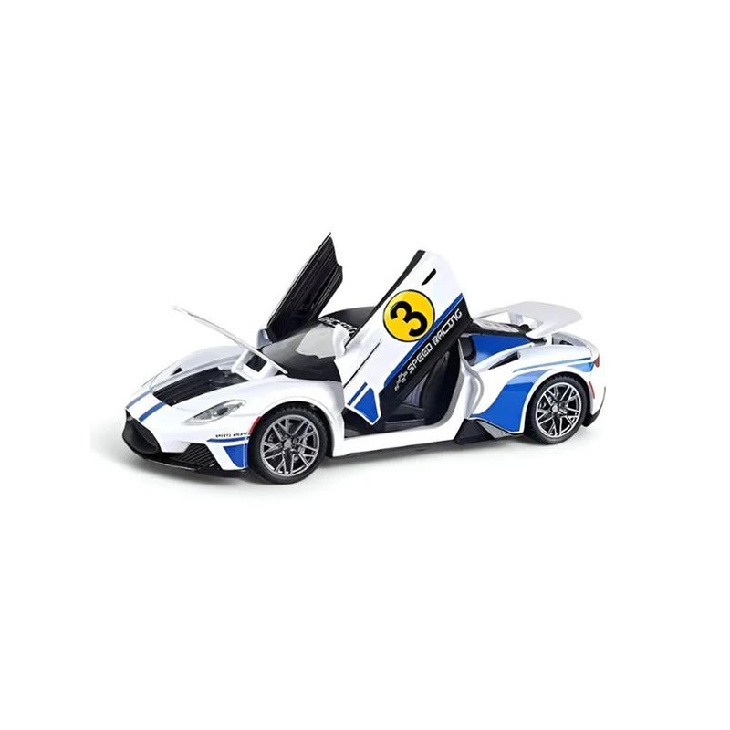 داي كاست سيارة رياضية بمقياس 1:22 معدنية مع موسيقى وأضواء - HCL-515 - Image 3