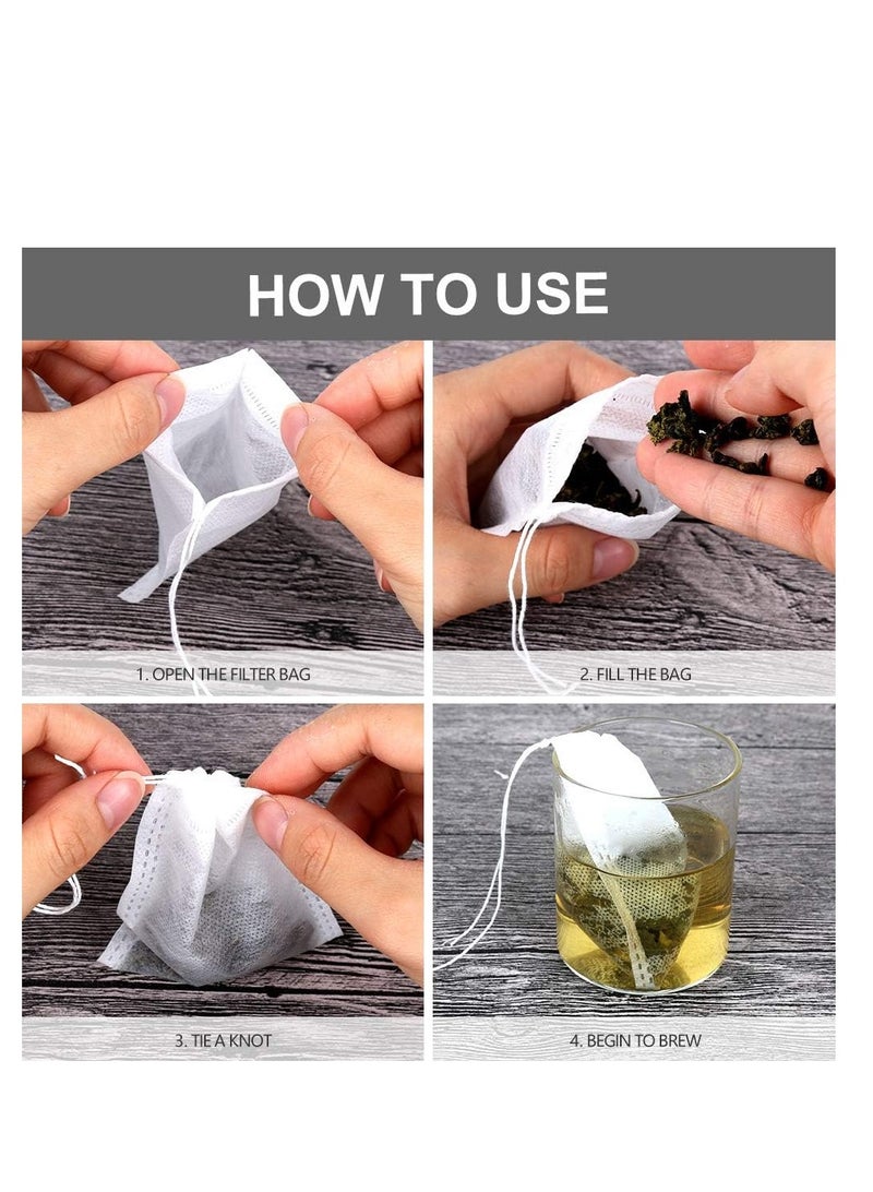 Disposable Tea Filter Bag Set White 5x7cm  - Image 5