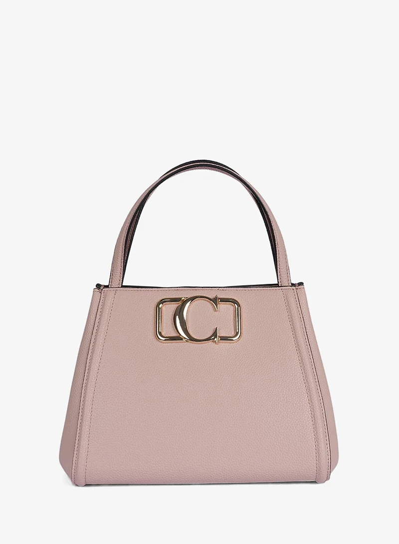 Cuple Beige Shoulder Bag with Gold Clasp