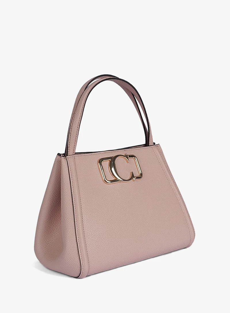 Cuple Beige Shoulder Bag with Gold Clasp