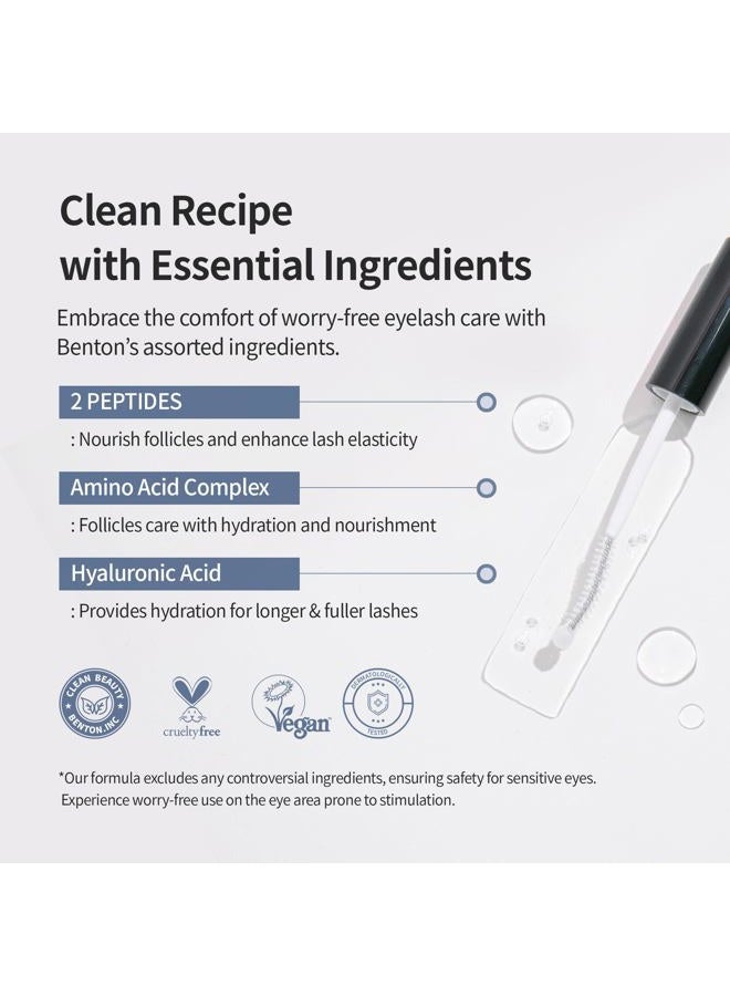 BENTON سيروم الرموش HONEST - أساسيات سلة عيد الفصح، سيروم رموش العناية بالبشرة الكورية مع حمض الهيالورونيك والببتيدات | سيروم نمو الرموش والحواجب (0.33 أونصة سائلة) - Image 3