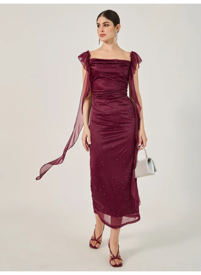 Styli Styli Glitter Sleeveless Midi Dress