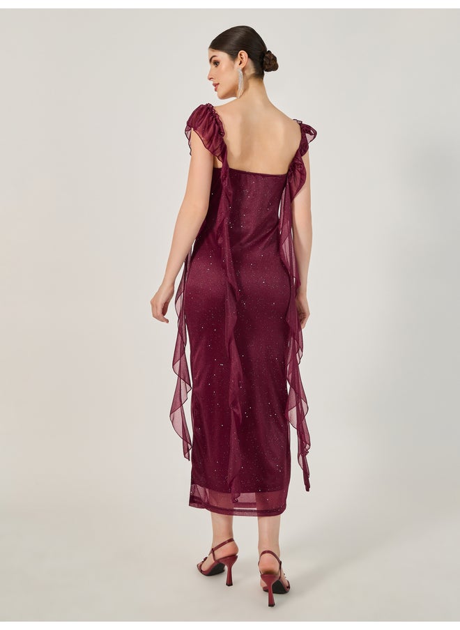 Styli Sparkle Cowl Midi Dress  - Image 5