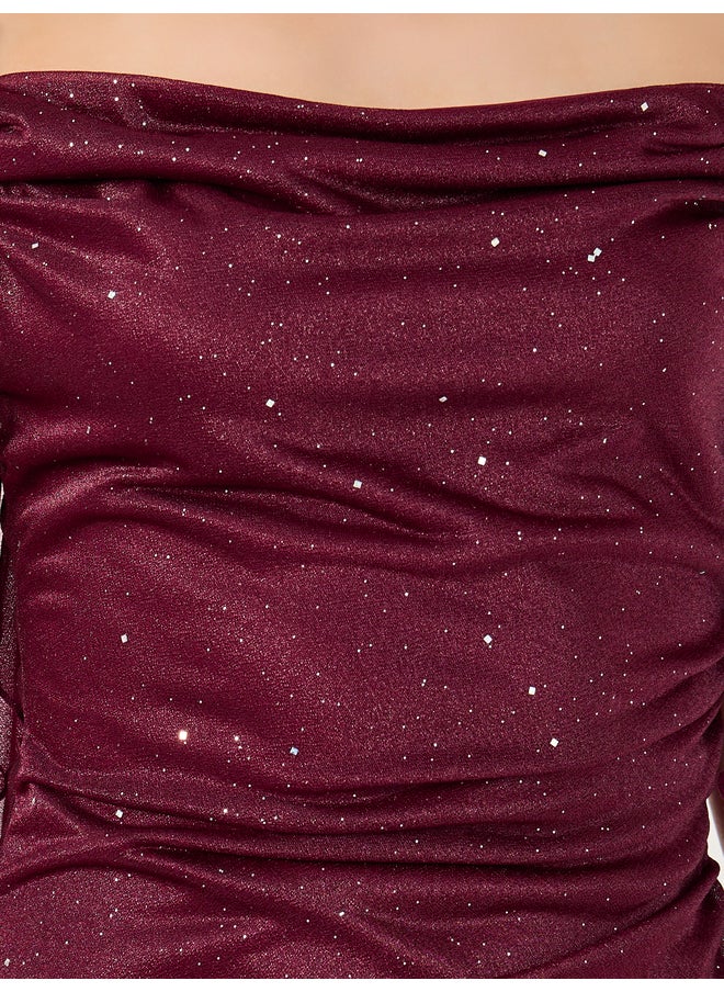 Styli Sparkle Cowl Midi Dress  - Image 4