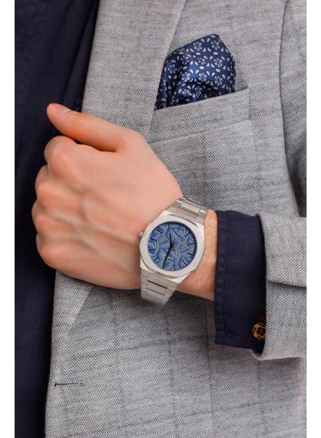 D1 MILANO Men Textured Dial & Stainless Steel Straps Analogue Watch UTBJ35 40mm - Image 5