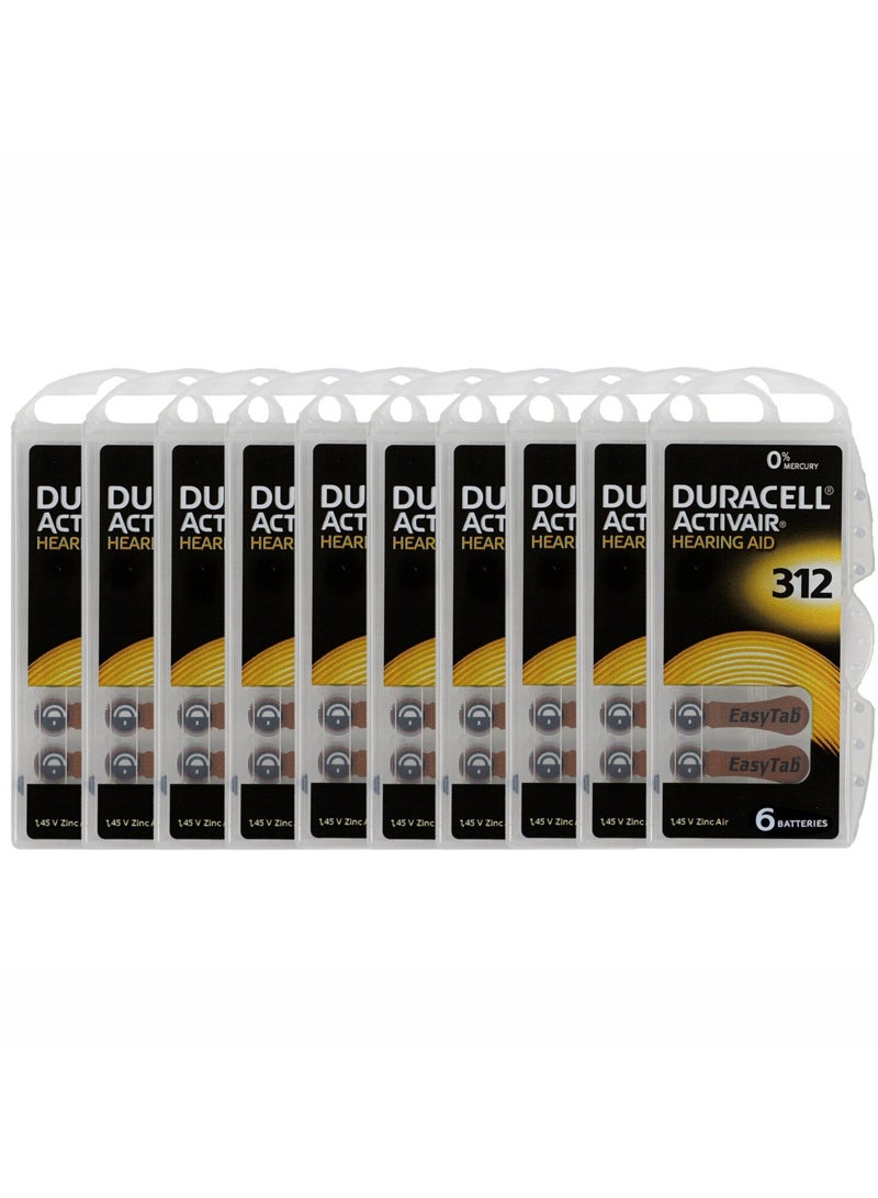 Duracell 60x Duracell Activair Hearing Aid Batteries (Size 312) Zinc-Air 1.45V Mercury Free  - Image 2