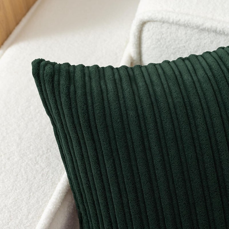 UGS UGASA غطاء وسادة مخمل ناعم قابل للرمي من UGASA مقاس 20×20، مخمل مخطط من الجانبين، غطاء وسادة مربع صلب، نمط بوهو للأريكة وغرفة النوم والأريكة المنزلية، قطعة واحدة - Image 4