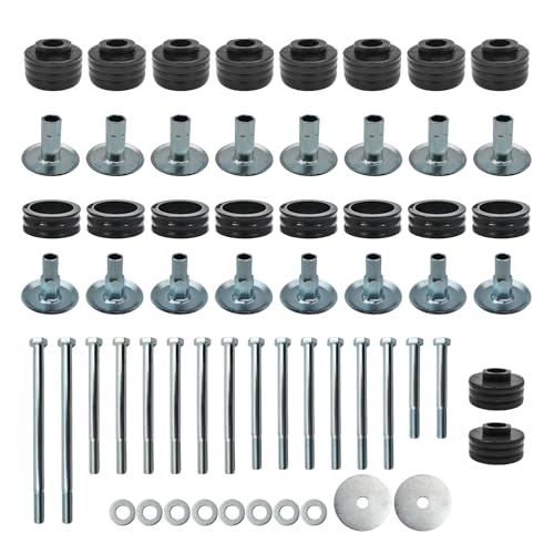 SKUCH 4X4 ACCESSORIES KF04058BK Body Mount Bushing Kit for Ford F250 F350 1999-2007 Super Duty 2WD/4WD，Polyurethane Body Cab Mounts & Steel Sleeves & Hardware (Black) - Image 5