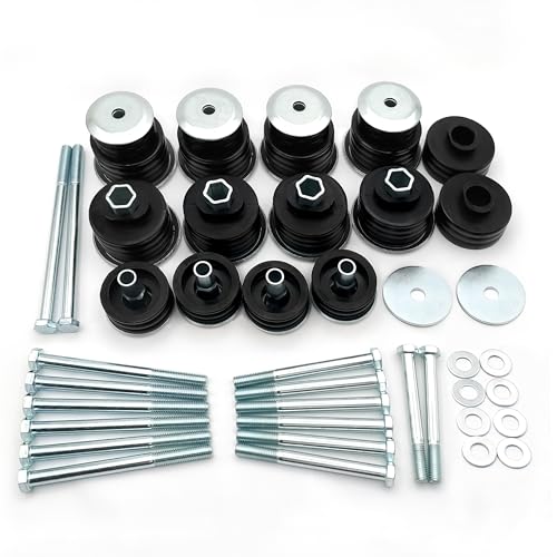 SKUCH 4X4 ACCESSORIES KF04058BK Body Mount Bushing Kit for Ford F250 F350 1999-2007 Super Duty 2WD/4WD，Polyurethane Body Cab Mounts & Steel Sleeves & Hardware (Black) - Image 1