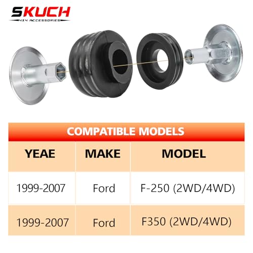 SKUCH 4X4 ACCESSORIES KF04058BK Body Mount Bushing Kit for Ford F250 F350 1999-2007 Super Duty 2WD/4WD，Polyurethane Body Cab Mounts & Steel Sleeves & Hardware (Black) - Image 3