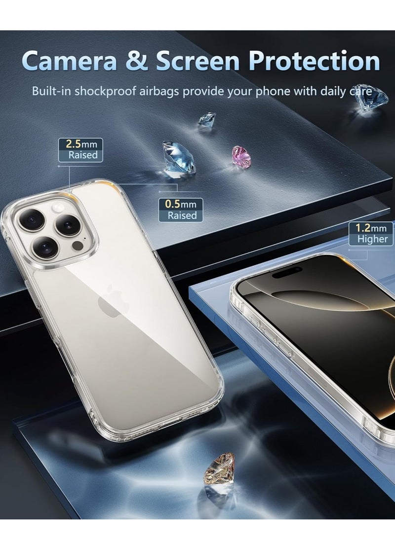 غطاء حماية شفاف مقاوم للصدمات لهاتف iPhone 16 Pro، غطاء خلفي مقاوم للخدش وغير قابل للاصفرار لهاتف iPhone 16 Pro مقاس 6.3 بوصة - Image 4