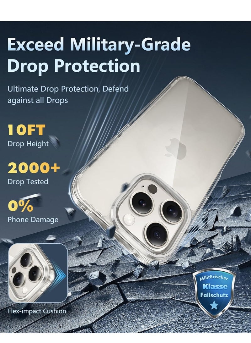 غطاء حماية شفاف مقاوم للصدمات لهاتف iPhone 16 Pro، غطاء خلفي مقاوم للخدش وغير قابل للاصفرار لهاتف iPhone 16 Pro مقاس 6.3 بوصة - Image 3