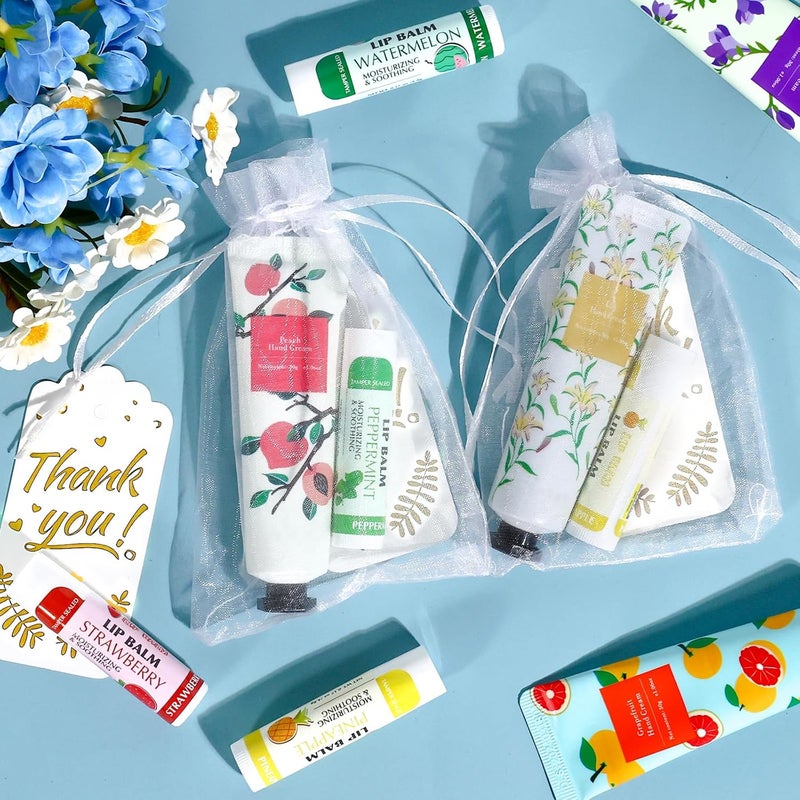 AZEN 50 Pack Hand Cream and Lip Balm Gift Set - Image 4