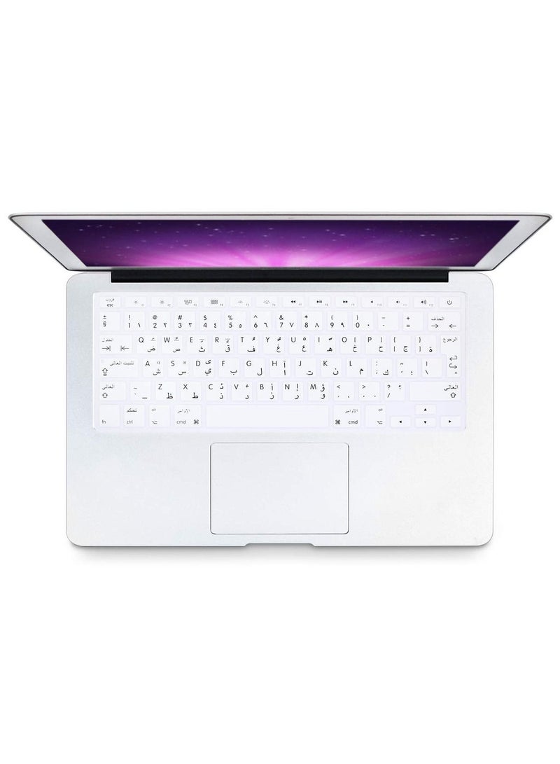 أمم غطاء لوحة مفاتيح إنجليزي / عربي بتصميم المملكة المتحدة لجهاز MacBook Air / Pro / Retina 13/15/17 2015 أو إصدار أقدم وواقي iMac أقدم أبيض - Image 3