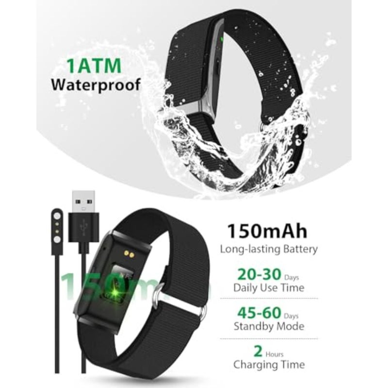 Smart Bracelet, Wearable Activity and Fitness Tracker Band, 24H Sleep Tracker, All-Day Continuous Heart Rate Blood Pressure Stress HRV Monitor, 170+ Sport Modes Smart Wristband with Free APP 2 Bands - Image 5