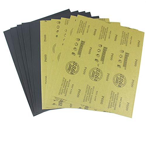 MAXMAN Sandpaper Sheets, 600 Grit Dry Wet Sand Paper, 9 x 11 Inch,Silicon Carbide, for Wood Furniture Finishing, Metal Sanding and Automotive Polishing,10 -Sheet - Image 1