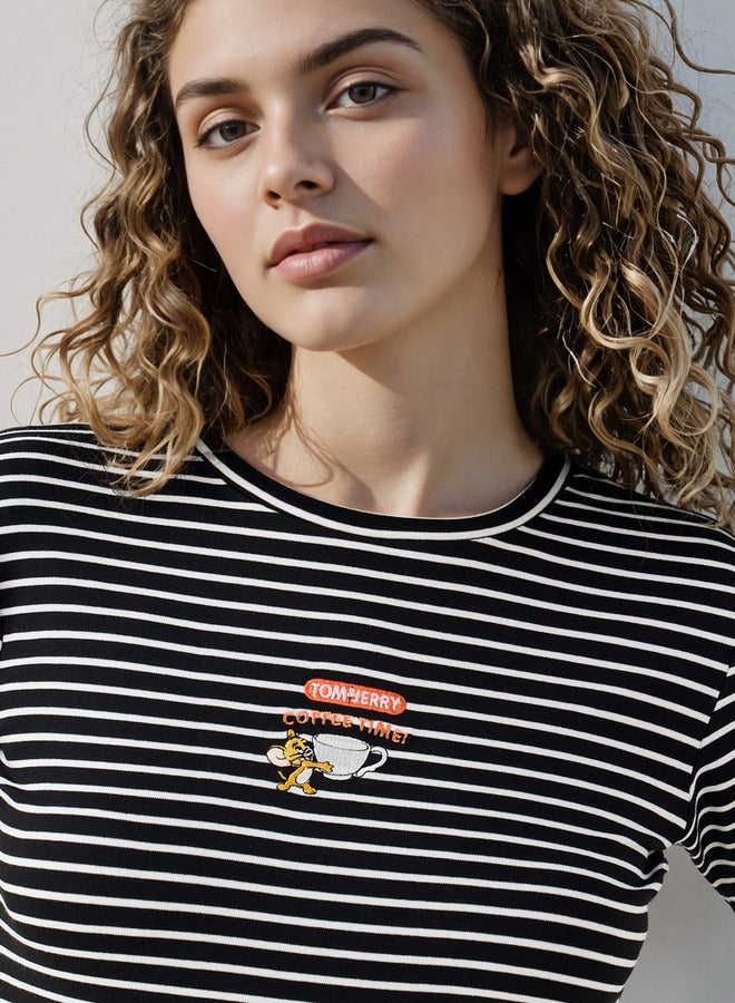 اس بي كاركترز تيشيرت مطرز توم وجيري - Image 4