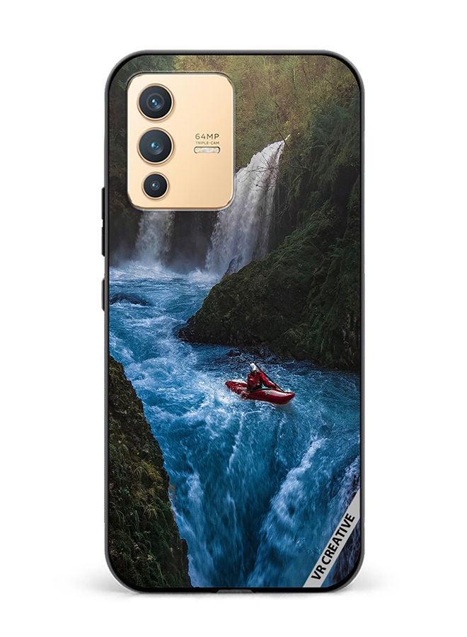 VR CREATIVE Protective Case Cover For Vivo V23 5G Bluish Waterfall Design Multicolour - Image 1